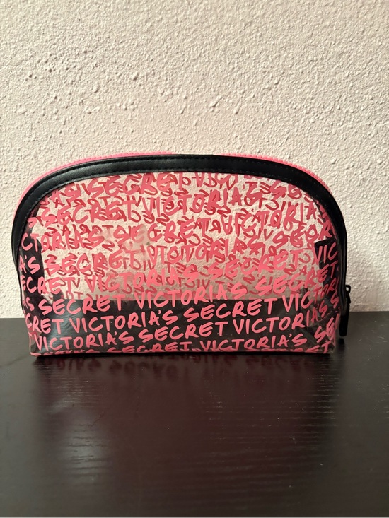 Victoria's Secret Handbags - Victoria’s Secret Pink & Black Clear Cosmetic Makeup Travel Bag Pouch